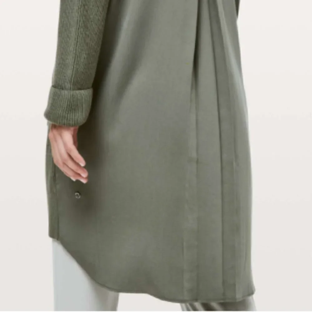 Lululemon Cashmere Long Cardigan Olive Green size 10 NEW